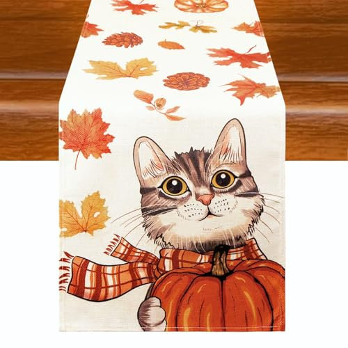 Aitsite Runner Da Tavola Autunnale, Autunno Decorazioni, Motivo Zucca Autumn Decor, Decorazione Runner Autunnale, Decorazione Per Esterni, Decorazioni Autunnali Casa 40 X 180 Cm