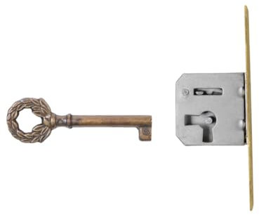 Holzando Möbelschloss Einsteckschloss mit Schlüssel 02.4014 Links - Dornmaß 20mm - Halmlänge 42mm