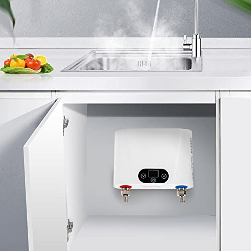 Elektro Warmwasserspeicher Boiler Wasserboiler Elektrischer Wasserbereiter Tank-Wassererhitzer Warmwasserboiler Durchlauferhitzer für Toiletten Badezimmer Wohnungen usw Weiß 5.5KW 220V