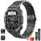 MISIRUN Smart Watch for Men, 2.02 HD Touch Screen, 100+ Sports Modes, Activity Tracker with Heart Rate/SpO2/Sleep Monitor/Pedometer, 1 ATM Waterproof Fitness Watch for iOS Android Make/Answer Call