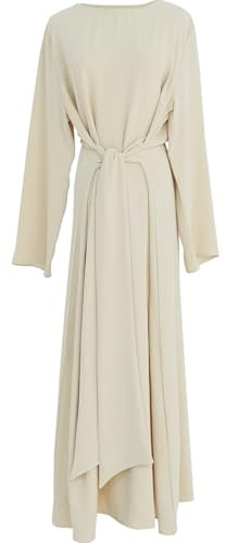 Jazvano Abaya Kleid für Muslim Eid Gebet - Dubai Maxi Kaftan Islamischer Salah Tageskleid - Weiche Muslimische Frauen Kleidung