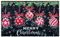 BINXWA Fußmatte Weihnachten,40×60cm weihnachtsdeko fussmatte innen,Schneeflocke,weihnachtskugeln Muster Teppich rutschfest,für den Innen und Außenbereich Dekorative Weihnachtsfußmatte