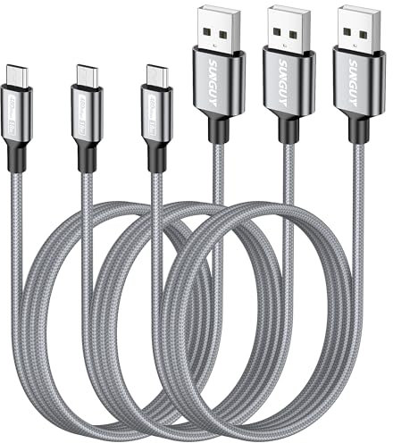 SUNGUY Micro USB Kabel, [1 m 10Stück] Nylon Braided 18 W Micro USB Ladekabel Schnellladekabel für Galaxy S7 Edge, Xperia Z5