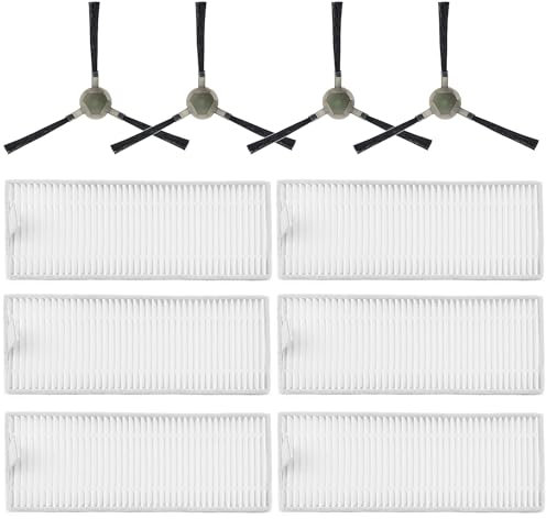KiimSin Accessori di ricambio per Lefant M310 M2 M210 M210S M210B M210P M213 M213S, per OKP Life K2 K3 K3A K4 K5 aspirapolvere, 6 filtri HEPA, 4 spazzole laterali