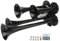 GRCFUMO 150DB 12V 4 Trumpets Air Horn, Zinc Alloy Train Air Horn, Ergonomic Super Loud Trumpet Car Air Horn for Cars Trucks Boats Trains