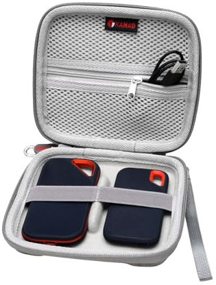 XANAD Étui pour Disque Dur San-Disk Externe/Externe Pro Portable SSD 500GO 1TO 2TO 4TO Housse de Protection (Gris)