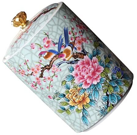 VINTORKY Porzellan Teebehälter Für Losen Tee Luftdichter Deckel Aufbewahrungsbox Für Teeblätter Kapazität Versiegeltes Vielseitig Einsetzbar Für Trockenfrüchte Snacks Kaffee