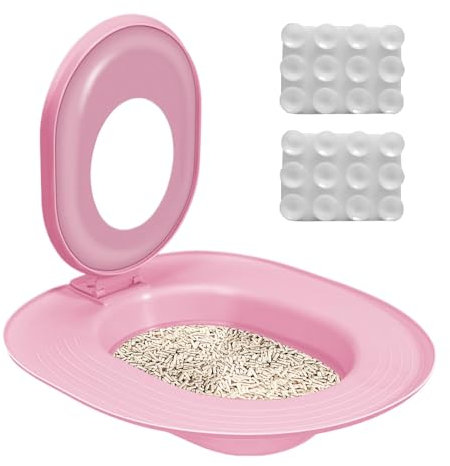 Kit De Entrenamiento De Baño De Gato, Kit De Limpieza De Entrenador De Baño De Gato, Asiento para Entrenador De Inodoro para Gatos, Caja De Are-na Reutilizable Entrenador De Higiene para Gatos