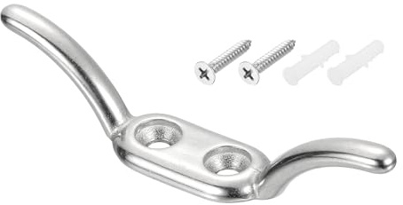 sourcing map 89x16mm Blind Cord Cleats, Blind String Safety Rope Stainless Steel Holder, Window Cord Hooks with Screws for Curtains Sun Shades Ropes, Silver