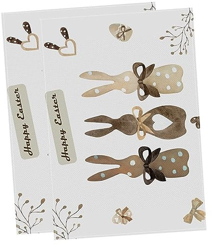 Cabilock 2St -Tischsets Untersetzer Fußabtreter Platzdeckchen für zu Hause Häschen-Tischsets ostertischdecken tischdecken Ostern Esszimmer Tischsets Partyzubehör Ostern Tischset Stoff
