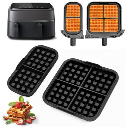 LPZMPZ Insert gaufré compatible avec Philips NA350, Tefal EY9018 - Moule à gaufres en silicone pour friteuse à air chaud - Gaufres belges pour friteuse à air chaud - Accessoires pour friteuse à air