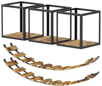 QLS Katzen Kletterwand Set für Deckenmontage aus Holz und Stahl Loft | Mit 2 Brücken und 3 Liegeflächen für Klettern, Beobachten und Ausruhen, individuell kombinierbar und erweiterbar