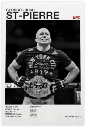 qdfaec GSP UFC Poster auf Leinwand, Schlafzimmer, Dekoration, Landschaft, Büro, Raumdekoration, Geschenk, 20 x 30 cm