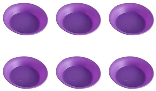Aoktorkit Lot de 6 petites soucoupes rondes en plastique pour pot de fleurs intérieur et extérieur Violet 14,9 cm