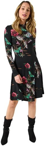 Joe Browns Women's Butterfly Print High-Neck Jersey Mini Dress Dress