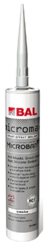 BAL Micromax3 Grout Effect Sealant Suitable For Wall and Floor Matt Finish Tile Silicone Anti Mould Sealer 310ml - Smoke
