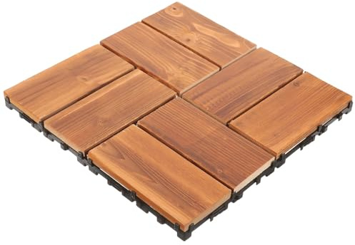 SUBLXPoten Balkon Boden Holz Wasserdicht Garten Boden Spleißen Deck Schaum Fliesen Kunststoff Teppich for Wohnzimmer Terrasse(Color 3)