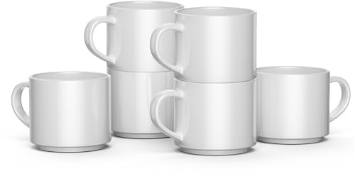 Cricut® Stackable Ceramic Mug Blank - 10 oz/300 ml (6 ct) - DIY Custom Mug - Works with Infusible Ink® Transfer Sheets, Pens, Markers & Sublimation
