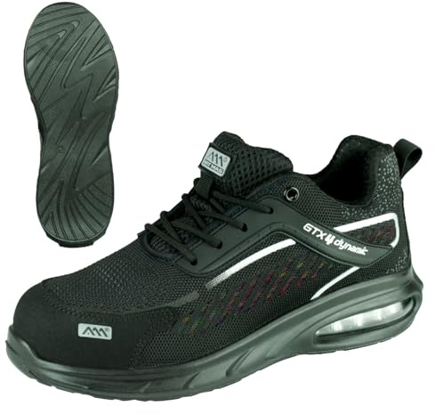 ARTMAS GTX4 Dynamic S1 Sicherheitsschuhe Herren Damen – leichte Arbeitsschuhe Fly-Knit, Stahlkappe, rutschfest, atmungsaktiv, sportlich (EU Schuhgrößensystem, Erwachsene, Numerisch, M, 45)