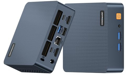 origimagic Mini PC C7 Core 3 100U 16GB 512GB (up to 4.7GHz) | Mini Desktop Quad Display HDMI 4K Thunderbolt 8K Up to 64GB SATA Expandable Faster than N100 N150 Home Office Schoo Education