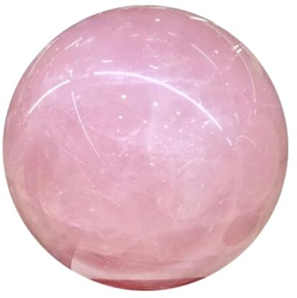 ICXLPMC Home Office Ornaments Rose Quartz Crystal Ball Polished Raw Stone Gemstone Sphere Sculpture Figurine Feng Shui Aura Decorative,4cm