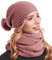 Hilltop Winter Kombi 2er Set aus Winter Schal und passender Strickmütze, Winter Set:Altrosa