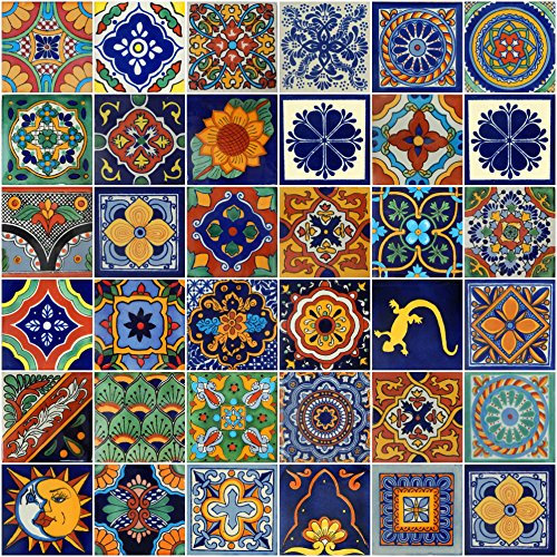 COLOR Y TRADICIÓN Mexikanische Fliesen, 10 x 10 cm, handbemalt, hunderte Stücke, verschiedene Designs