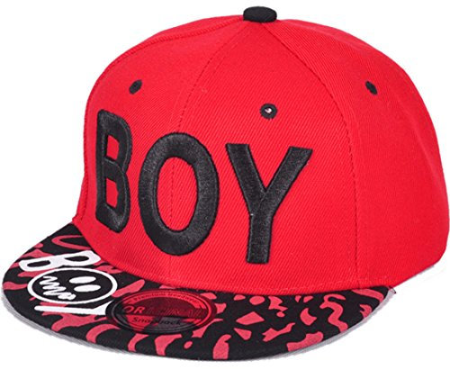 Belsen Kind Hip-Hop Leopard Boy Cap Baseball Kappe Hut (Rote)