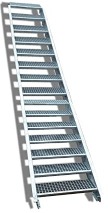 SRM Design 15 Stufen Stahltreppe Breite 120 cm verzinkt