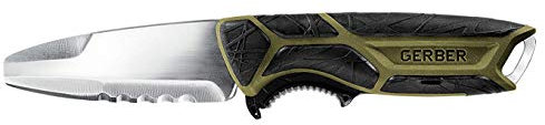 Gerber Coltello da pesca con fodero, Lunghezza lama: 10,4 cm, CrossRiver Combo Knife Freshwater, Acciaio inox, Verde Oliva/Nero, 30-001454