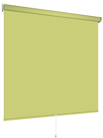 Verdunklungsrollo Springrollo Mittelzugrollo viele Farben und Größen Montage Metall Träger Fenster Rollo Vorhang lichtundurchlässig Raum verdunkelnd Hitzeschutz Sichtschutz (200 x 180 cm, Blattgrün)