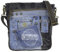 Sunsa nachhaltige Messenger Tasche. Umhängetasche aus recycelte Jeans & Canvas. Unisex Crossover Bag mit veil Platz. Schwarz blau