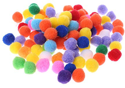 Mentin 100 Stücke Weiche Runde Flauschige Handwerk PomPoms Ball Mischfarbe Pom Poms 20mm DIY Handwerk DIY