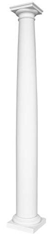 Säule | rund | glatt | vorgrundierte Oberfläche | stoßfest | Klassisch | Barock | Dekosäule | Stuck | weiß | PU | N3020F Set | 203 mm