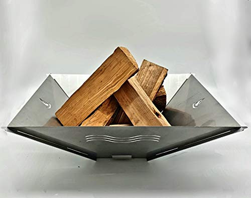 Feuerschale Fenit, demontierbare und steckbare Feuerschale (Motiv Welle Edelstahl)