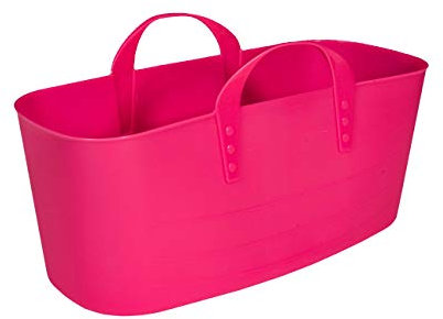 SP Berner - Wäschekorb | Kunststoff Waschschüssel mit Griffe - Rosa - 10 L