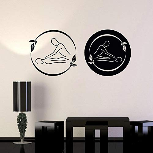NSRJDSYT Massage Wandtattoo Spa-Therapie Beauty Logo Relax Body Room Innendekor Vinyl Fenster Aufkleber Blatt wasserdicht Kunst Wandbild 30x64cm