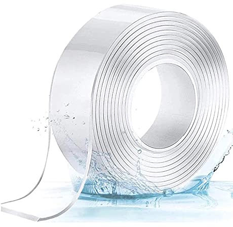 WSWJDW Traceless Tape Reusable Double-Sided Adhesive Nano Tapes Removable Sticker Washable Adhesive Loop Disks Tie Glue Bathroom Kitchen,Clear 30mm,2M