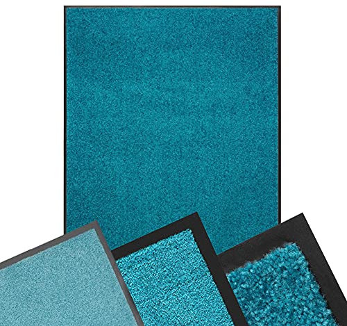 Schmutzfangmatte TÜRKIS - XXL Teppich für Flur Eingang Eingangsbereich innen & außen - Türmatte Sauberlaufmatte Fußabtreter Fussmatte - rutschfest & pflegeleicht (120 x 180 cm, Rhine)