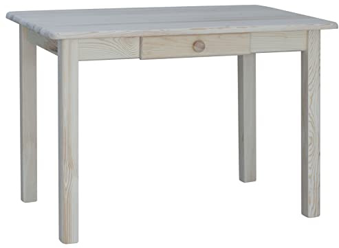 k koma Esstisch Massivkiefer, 80x110 cm, Unbehandelt, mit Schublade