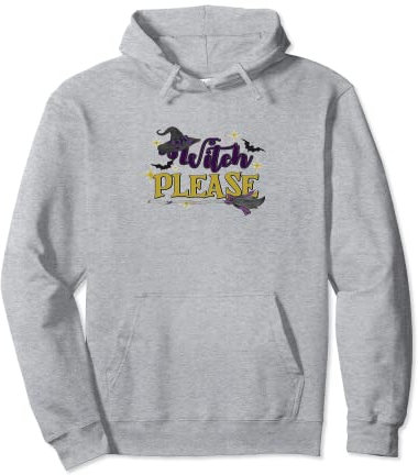 Witchy Please Halloween Hut und Besen Pullover Hoodie