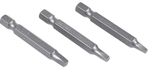Lot de 3 embouts de tournevis magnétiques hexagonaux à tête carrée de 50 mm en alliage d'acier S2
