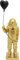 Kare Design Deko Figur Balloon Astronaut, Gold, Polyresin, Handgearbeitet, Unikat, 41x13x11cm (H/B/T)