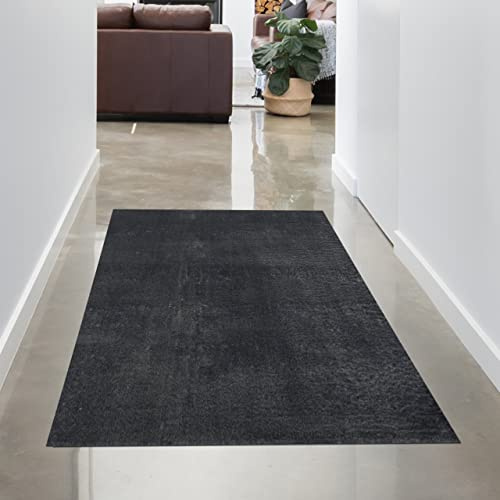 CARPETIA Weicher Teppich Uni Waschbar rutschfest Grau Anthrazit 60x110 cm | Weich, waschbar, rutschfest, formstabil und allergikerfreundlich, OEKO-TEX geprüft, für Wohn-, Schlaf- & Badezimmer