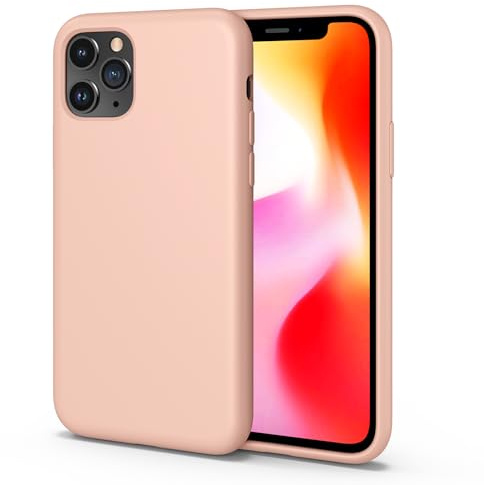 aaaioe Silicone Case for iPhone 11 Pro,Soft Ultra Slim Protective Shockproof Liquid Silicone Phone Case with Drop Protection Corners,Anti-Scratch Microfiber Lining，5.8 inch-Pink