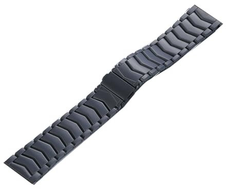 MaKTech Titanium Band,22mm leichtes V-förmiges Metallarmband mit Faltschließe,für Samsung Galaxy Watch 3 45mm/46mm, Huawei Watch 4/3 & Ultimate/GT 4/3 46mm Pro, Amazfit GTR 3/2 (Schwarz)