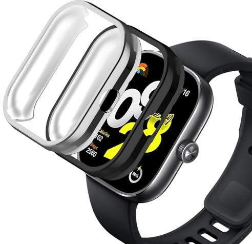 Weideworld [2 Pièces] Coque pour Xiaomi Redmi Watch 4 Protection Écran, Mince-Ultra TPU Case Housse de Protection pour Xiaomi Redmi Watch 4