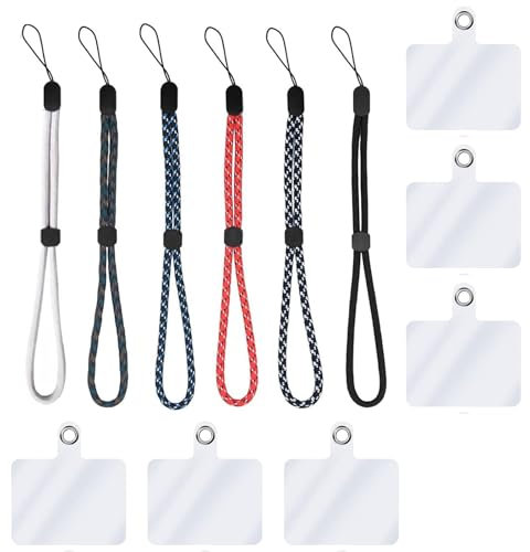 FgofhFu 6PCS Adjustable Wrist Strap Hand Lanyard with Movable Button 6pcs Tether Tabs for Cellphone,Phone,Camera,GoPro, PSP, Flashlight,Keys, Keychains, USB Flash Drives and More Device, Multi-Color