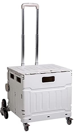 YAODCHU Zusammenklappbarer Kofferraumwagen, 75 l, praktischer Trolley zum Treppensteigen, Einkaufskisten mit Teleskopgriffen, Tragkraft 70 kg