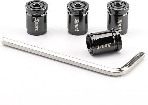 RIKCAT 4er-Set Ventilkappen, Für Audi TTS Coupe (8S) 2014-2018-Reifenventilkappen, Ventilkappen mit Dichtung für stabilen Reifendruck, Auto-Ventilkappe,B